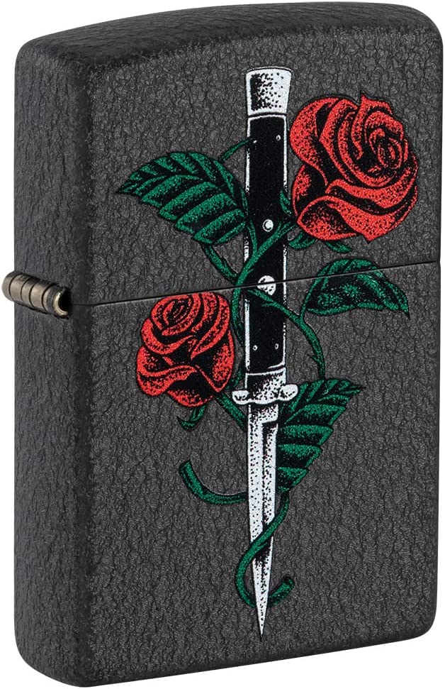 Zippo Tatoo Rosa Pugnale Nero Unisex 1