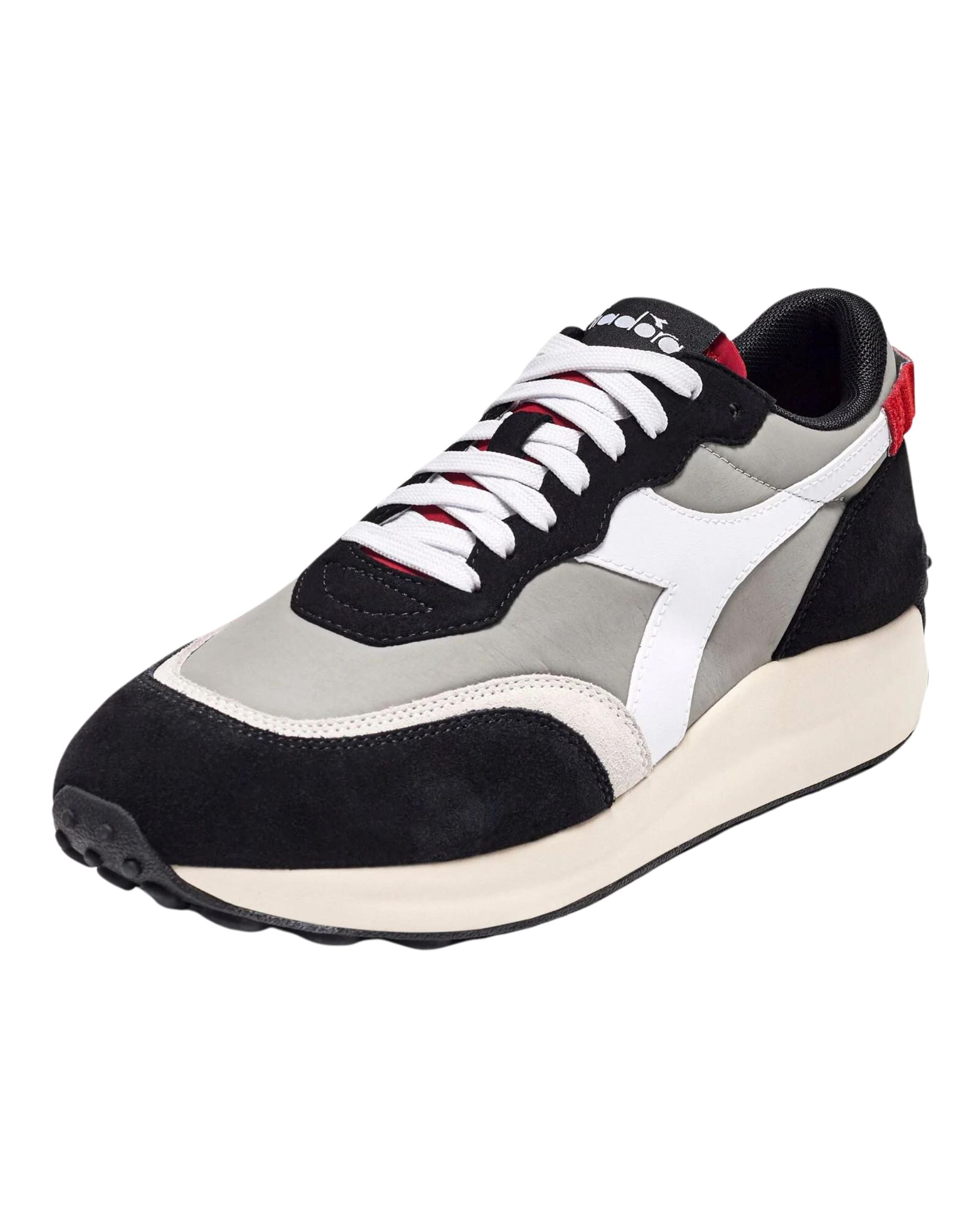 Diadora Sneakers Race Nyl Pelle Stonewashed Used Nero