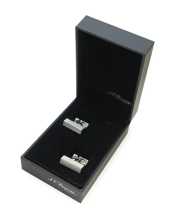 Stdupont Rectangular Diamond Tip Silver Men-2