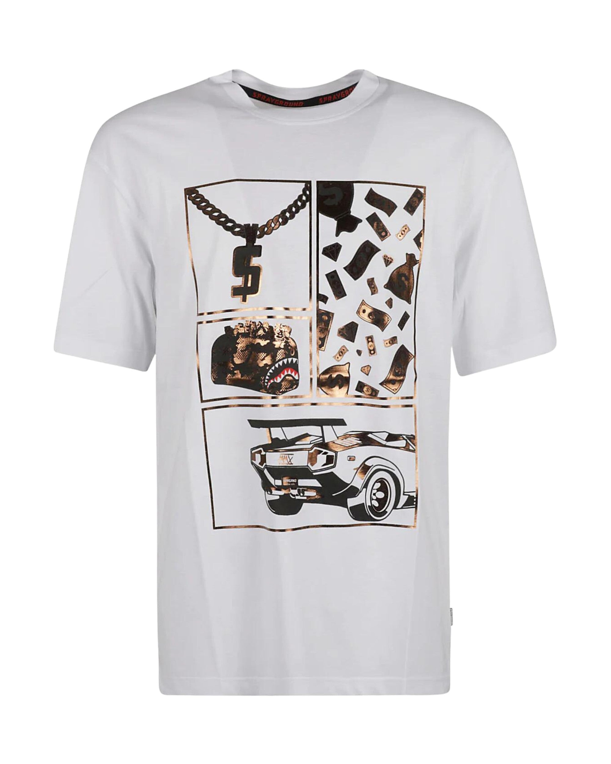 Sprayground T-Shirt Be Rich White