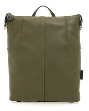 Gabs Zaino Grande con versione Borsa Shopper 100% Pelle Opaco Verde Militare