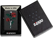 Zippo Tatoo Pink Dagger Black Unisex