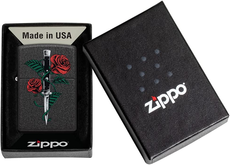 Zippo Tatoo Pink Dagger Black Unisex