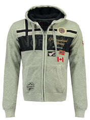 Geographical Norway felpa Garadock Cappuccio Misto Cotone Outdoor Grigio Uomo