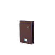 Piquadro Blue Square Brown Men's Card Holder Banknotes