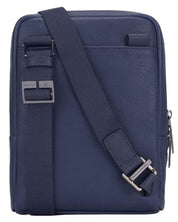 Piquadro Cross Over Shoulder Bag Unisex Women Nylon And Leather Blue Men