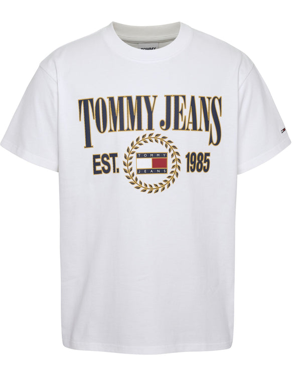 Tommy Jeans T-shirt Logo Fronte Cotone Bianco