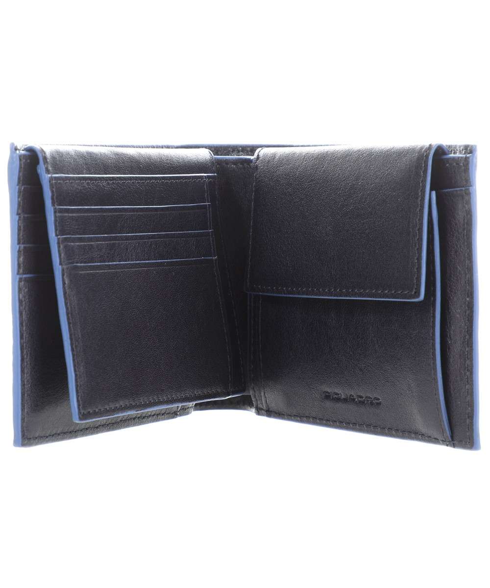 Piquadro Blue Square With Coin Purse Black Men
