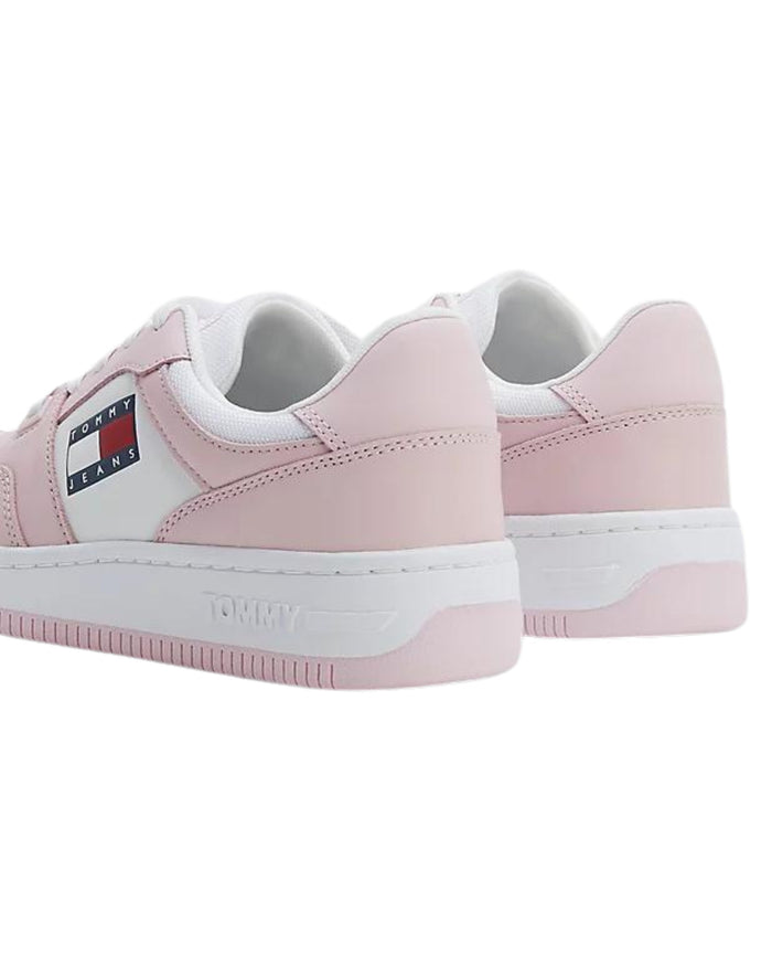 Tommy Jeans Sneakers Retro Basket in Pelle Rosa 3