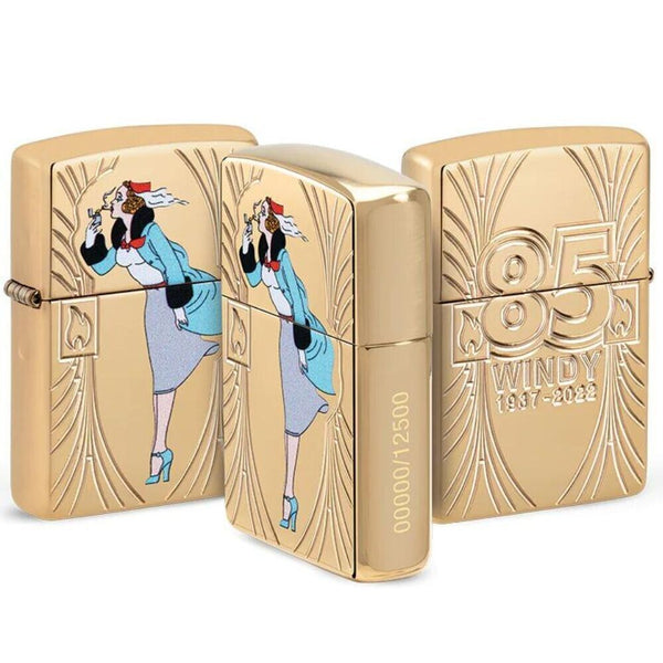 Zippo Windy 85th Anniversary Collectible Gold Unisex