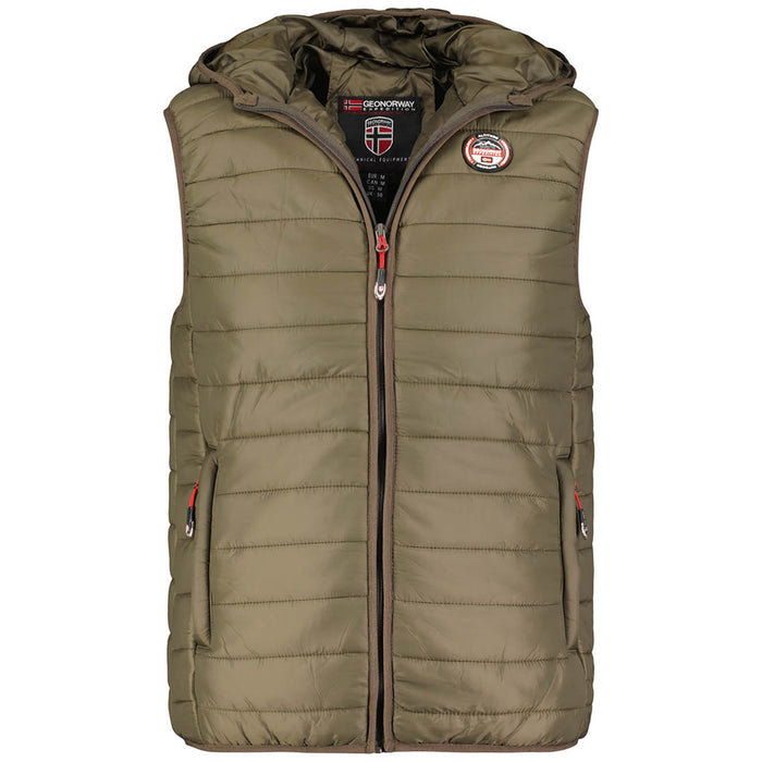 Geographical Norway Down Jacket Bodywarmer Hood Green Men 1