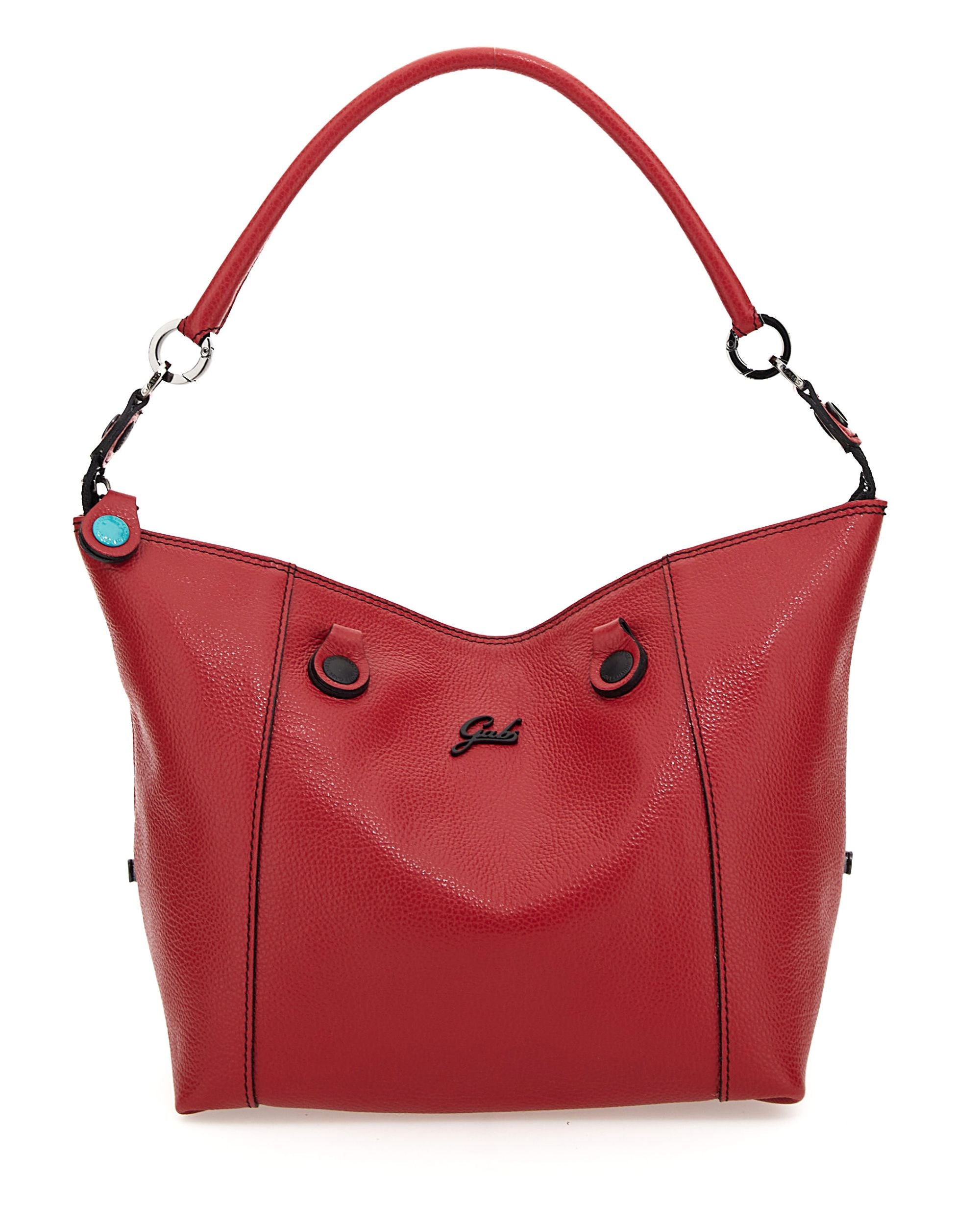 Borsa Donna GABS G3 PLUS HOLIDAY TG M - Shopper Tote Zaino Trasformabile In Pelle Rossa - Foto 4