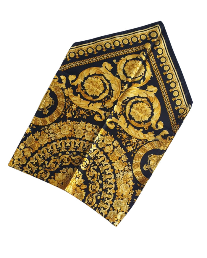 Versace Foulard Barocco 40x130 cm Seta Nero 4