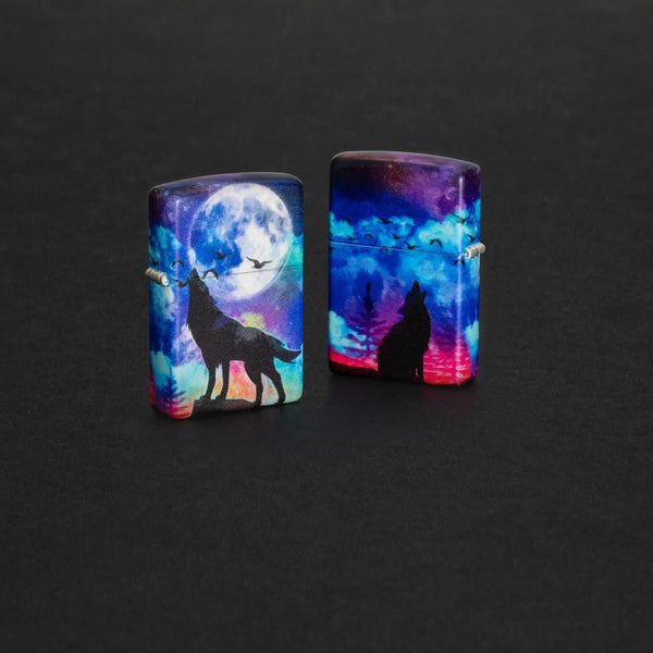 Zippo Wolf Design Lupo Luna Moon 540 Colori Multicolore Unisex-2