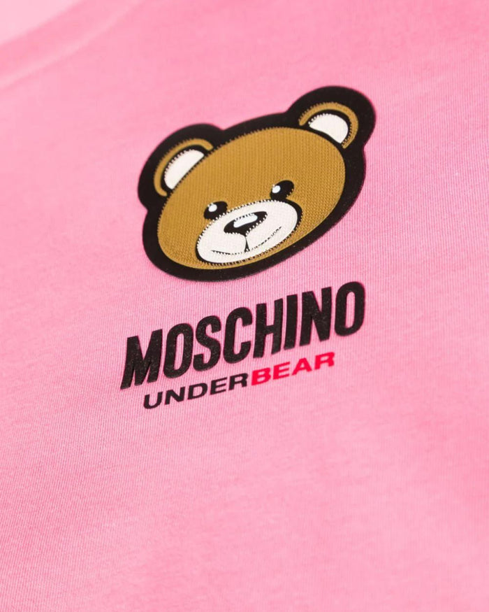 Moschino Underbear Logo Stretch-Jersey Cotone Rosa 3