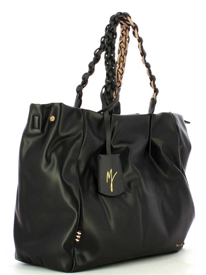 Manila Grace Jasmin Big Bag Ecopelle Black 4