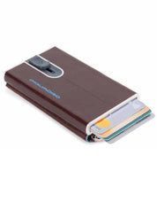 Piquadro Wallet Blue Square Rfid Brown Men