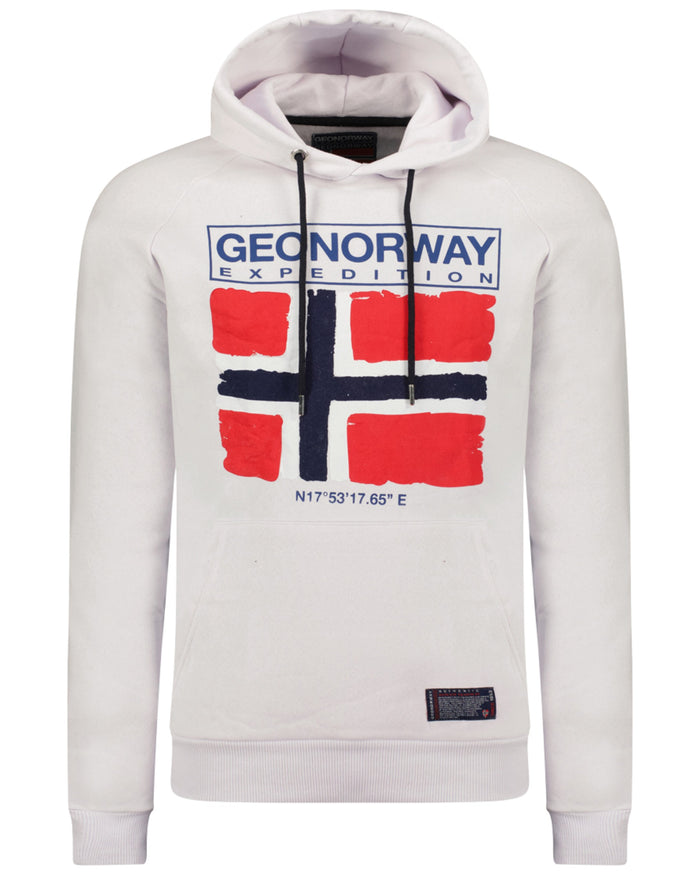 Geographical Norway Felpa Geonorway Con Cappuccio Bianco Uomo 1