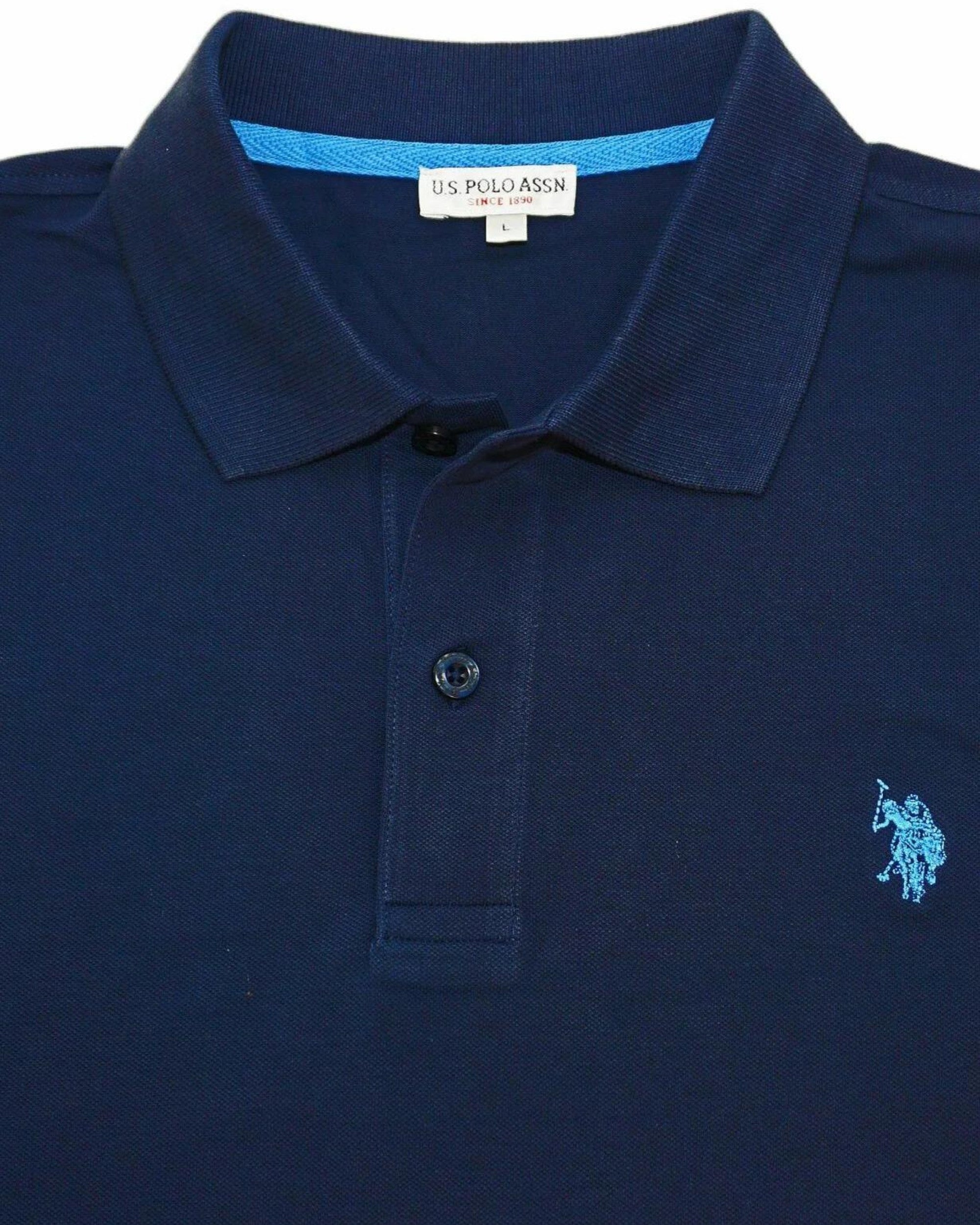 US Polo Assn. T-Shirt Logo Front and Back Cotton Blue